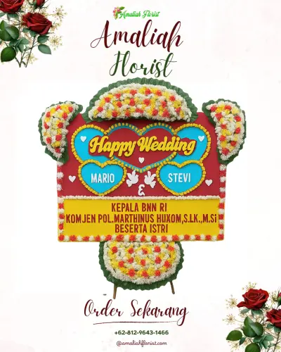 Karangan Papan Bunga Pernikahan di Sukajawa